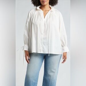 HARSHMAN Audrey‎ Tie Detail Cotton Pullover Top 3X NWT Retails 220.00